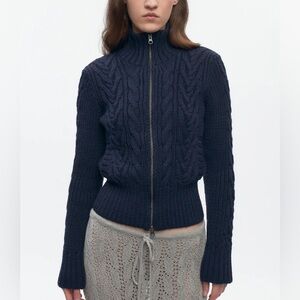 NWOT Kotn cable zip sweater
